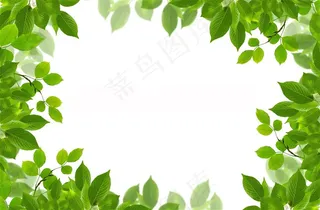 绿色树叶边框设计大图