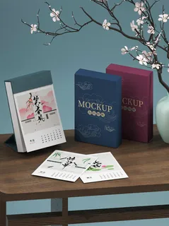 中国风国潮新春春节包装样机模板