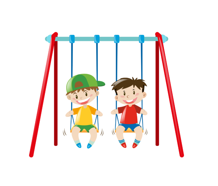 荡秋千的男孩卡通
