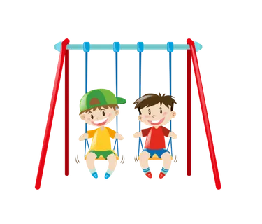 荡秋千的男孩卡通
