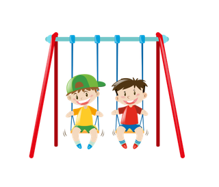荡秋千的男孩卡通
