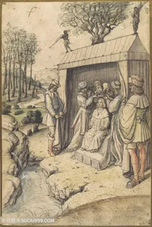 素描建筑树林人物风景画 素描建筑树林人物风景画