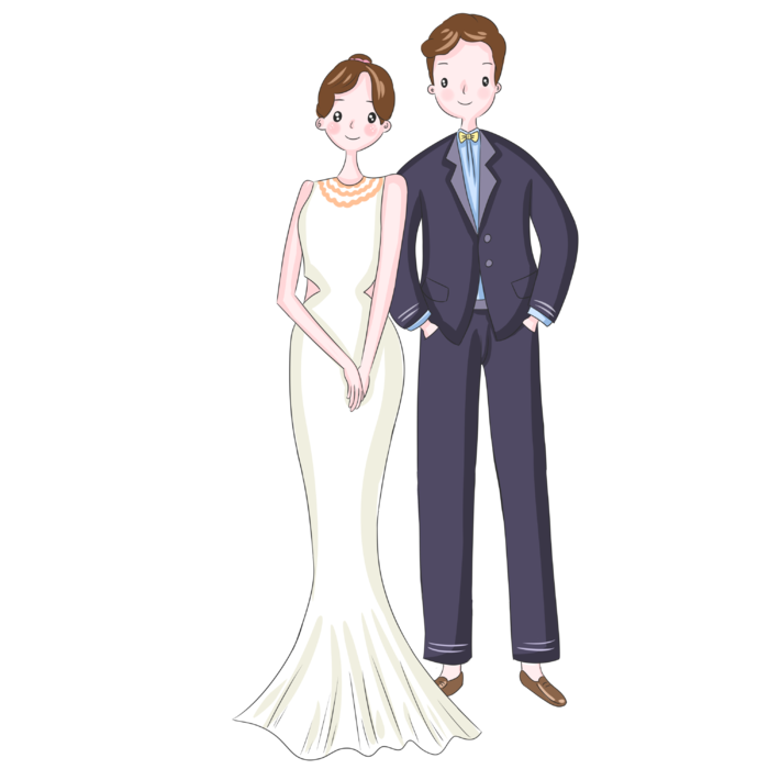 婚纱卡通人物婚礼白纱结婚婚纱摄影手绘