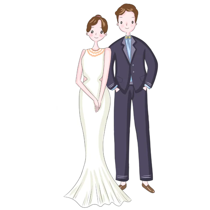 婚纱卡通人物婚礼白纱结婚婚纱摄影手绘