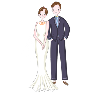 婚纱卡通人物婚礼白纱结婚婚纱摄影手绘