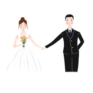 婚纱卡通人物婚礼白纱结婚婚纱摄影手绘
