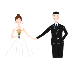 婚纱卡通人物婚礼白纱结婚婚纱摄影手绘