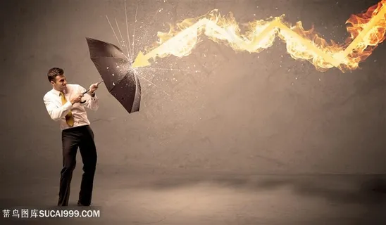 商务人士与火焰箭头