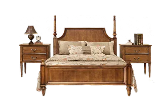 古风复古木质床免扣素材