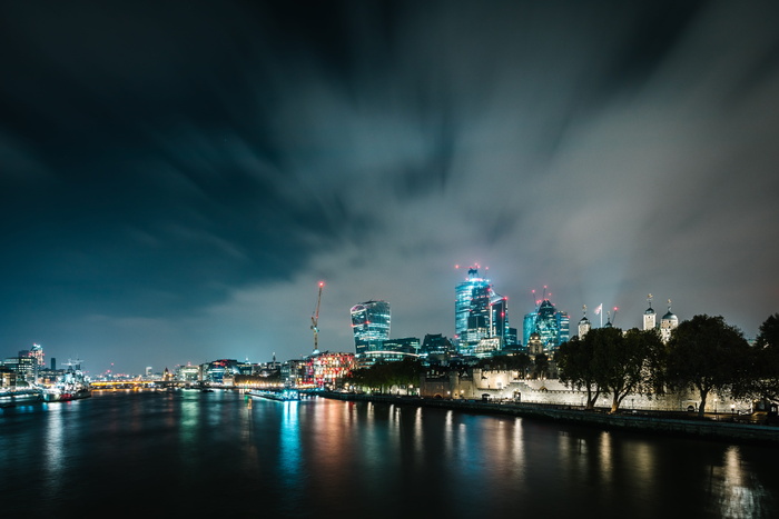 高清唯美城市夜景海边夜景