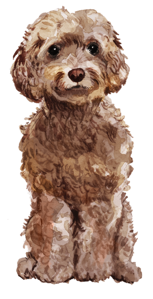 狗狗水彩画插画免扣素材可爱宠物狗