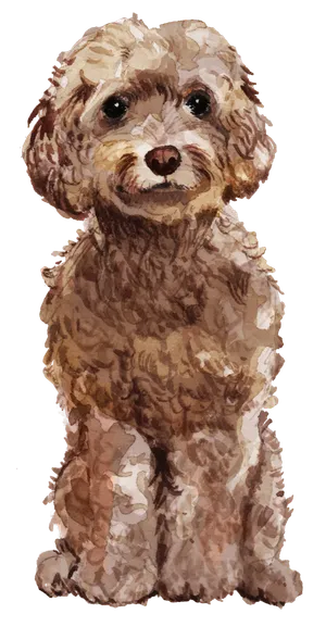 狗狗水彩画插画免扣素材可爱宠物狗