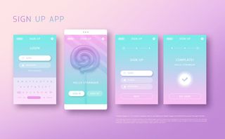UI多页面包装展示手机APP交互界面样机长图概念PSD设计模板