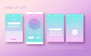 UI多页面包装展示手机APP交互界面样机长图概念PSD设计模板