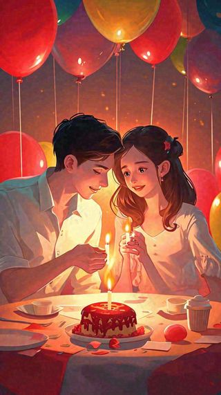 甜蜜情人节情侣爱情陪伴，爱心520温馨