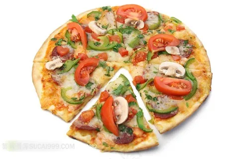 切好的蔬菜披萨饼图片素材