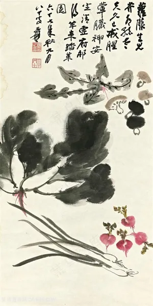 水墨蔬菜装饰画 水墨蔬菜装饰画