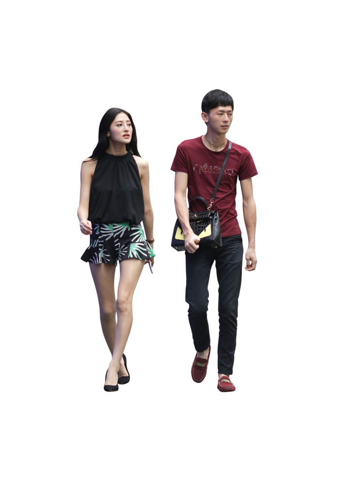 亚裔人物青年情侣免扣素材