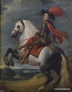 骑马骑士高清油画
