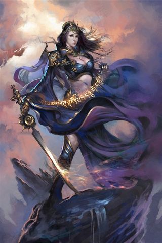 欧美拿刀性感美女科幻动漫图片