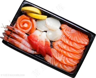 新鲜鱼片虾海鲜图片