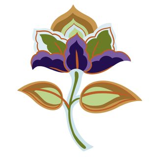 复古中国风国潮敦煌花纹花草插画手绘装饰小元素PSD素材