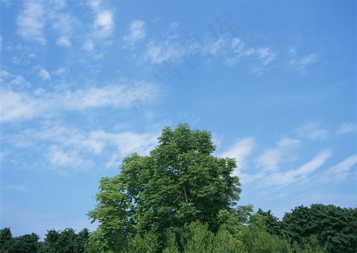 晴空万里白云美图素材