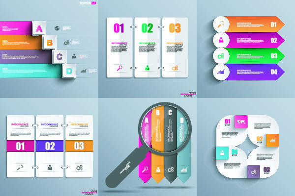 ppt素材3d数据图表模板可视化图形统计标签矢量图标模型ai源文件
