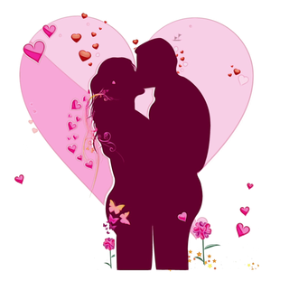 爱心情侣卡通