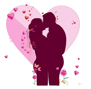 爱心情侣卡通
