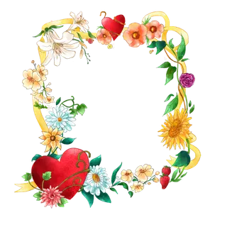 花与叶卡通边框