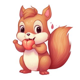 卡通插画松鼠松果免抠