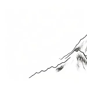 远处的山峰水墨风格png免抠