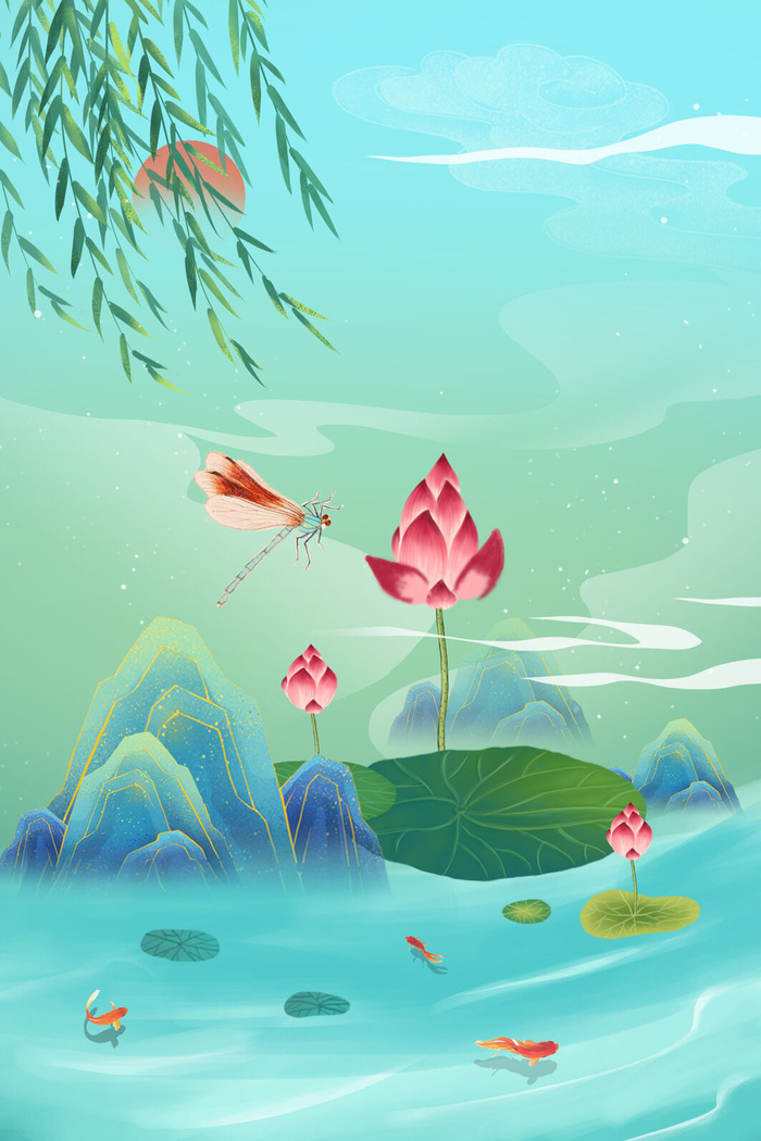 中式古典国潮来袭海报展板宣传背景图PSD设计PS模板素材