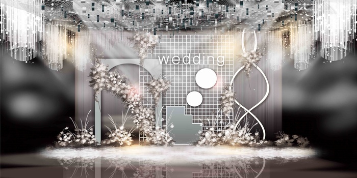 韩式白色婚礼迎宾区效果图
