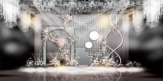 韩式白色婚礼迎宾区效果图