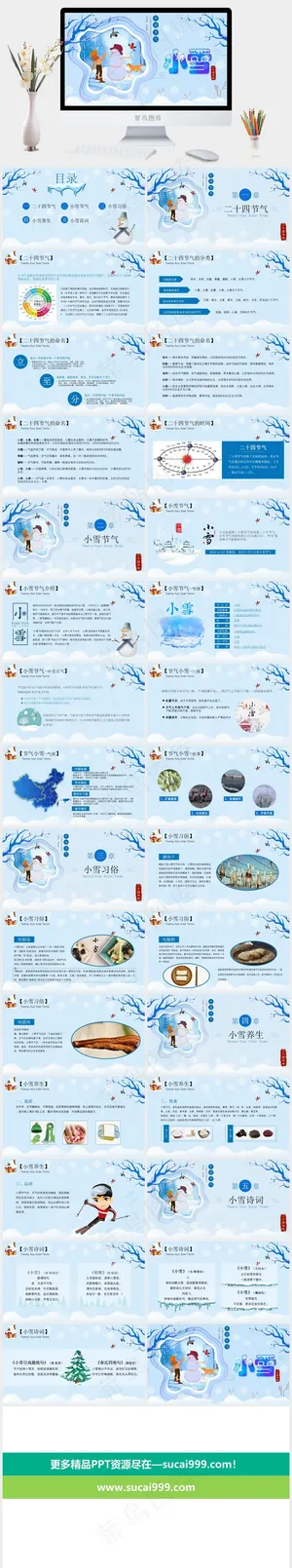 二十四节气PPT模板ppt模版预览图