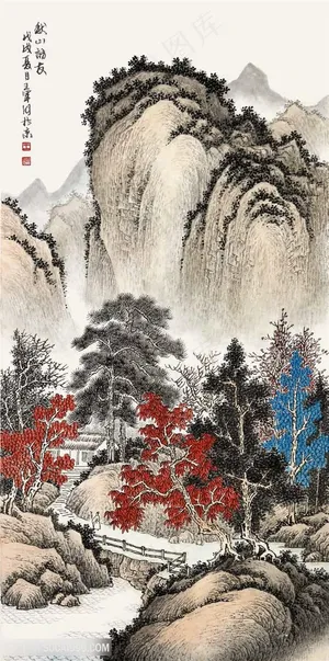 王军河《秋山访友》