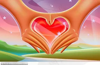 情人节素材-手绘用手组合出的红桃心