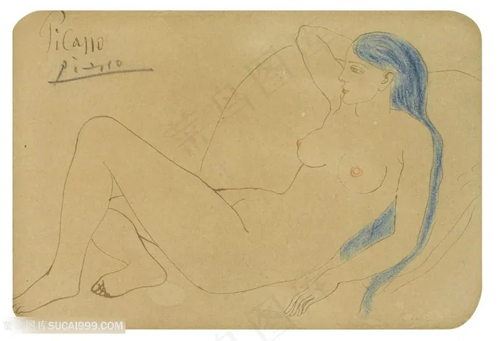 毕加索唯美裸体艺术挂画