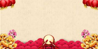 中国风传统水墨古风古典展板边框工笔画PS海报背景平面设计素材