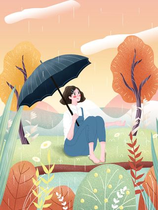 谷雨二十四节气海报设计