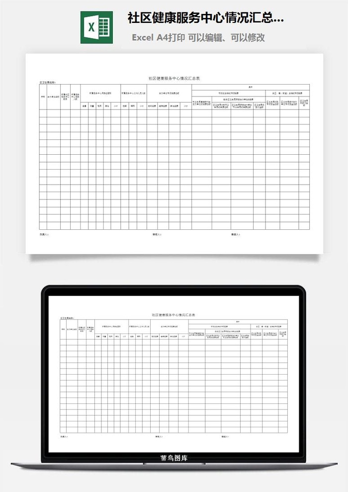 社区健康服务中心情况汇总表excel模板