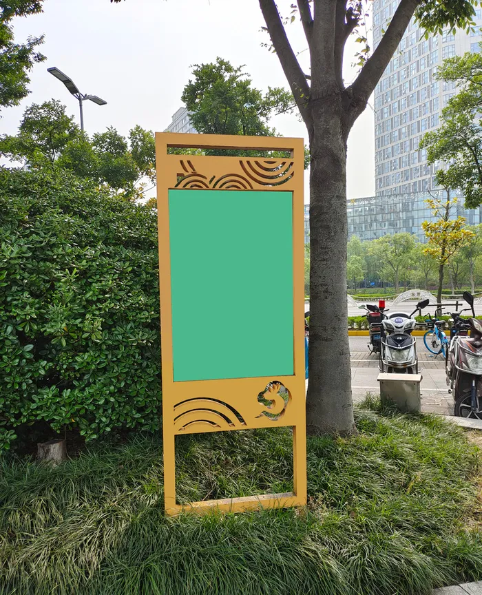 户外场景商场商业街广告海报样机psd模版下载