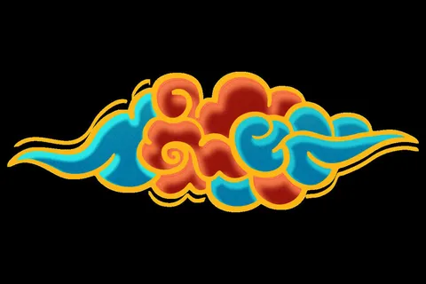 中国风中式国潮敦煌云纹祥云插画图案云朵云彩元素PSDAI设计素材