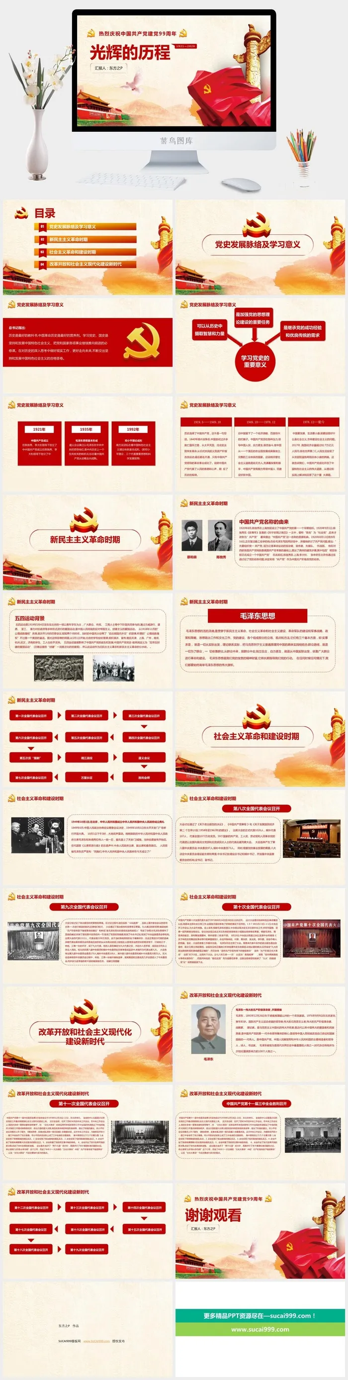 光辉的历程建党节主题ppt模板 光辉的历程建党节主题ppt模板