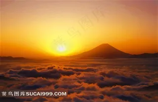 高清落日火烧云风景图片