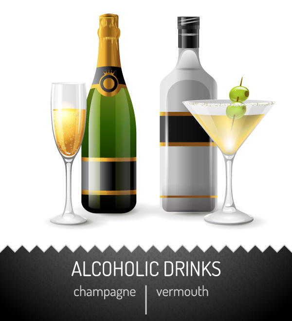 葡萄酒酒瓶高脚杯设计矢量素材EPSeps,ai矢量模版下载