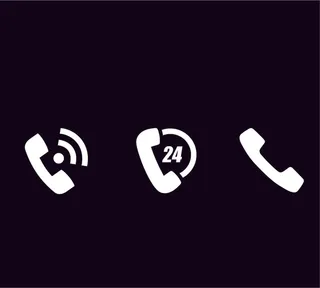 电话简笔画 小图标、24小时