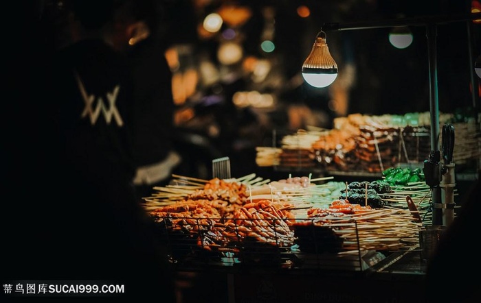 中华传统美食夜市街边小吃高清图片